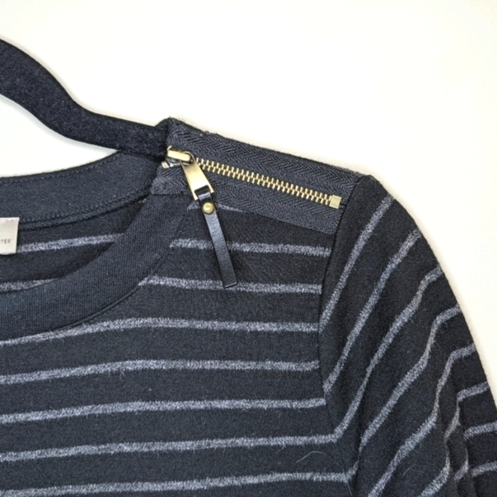 Ann Taylor LOFT Striped 3/4 Sleeve Dress w/ Shoulder Zipper āØš - Picture 7 of 7